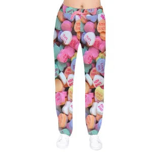 Candy Hearts Velvet Sweat Pants