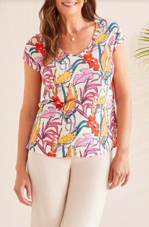 Cap Sleeve V Neck Top - Frenchoak