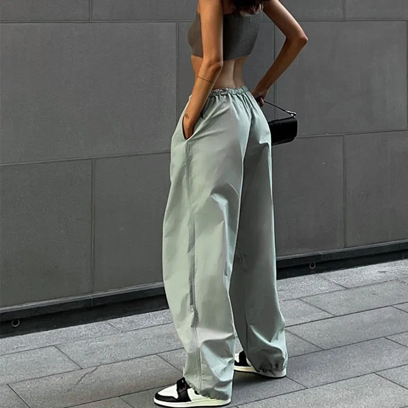 Cargo Pants Y2K Clothes Loose Drawstring Low Waist Joggers
