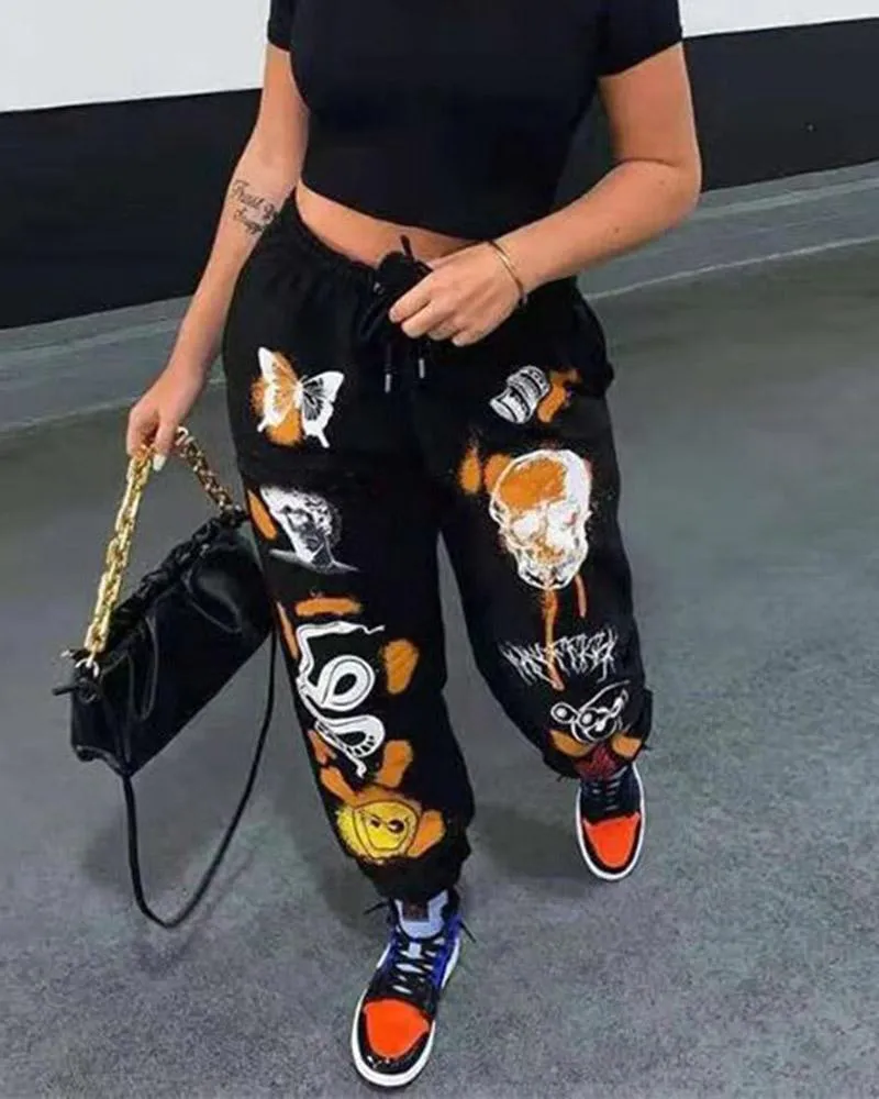 Cartoon Print Sweatpants