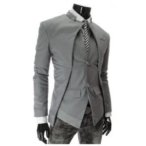 Casual Slim Stylish fit One Button Suit men Blazer Coat Jackets Male Fashion Dress Clothing Plus Size M-XXXL
