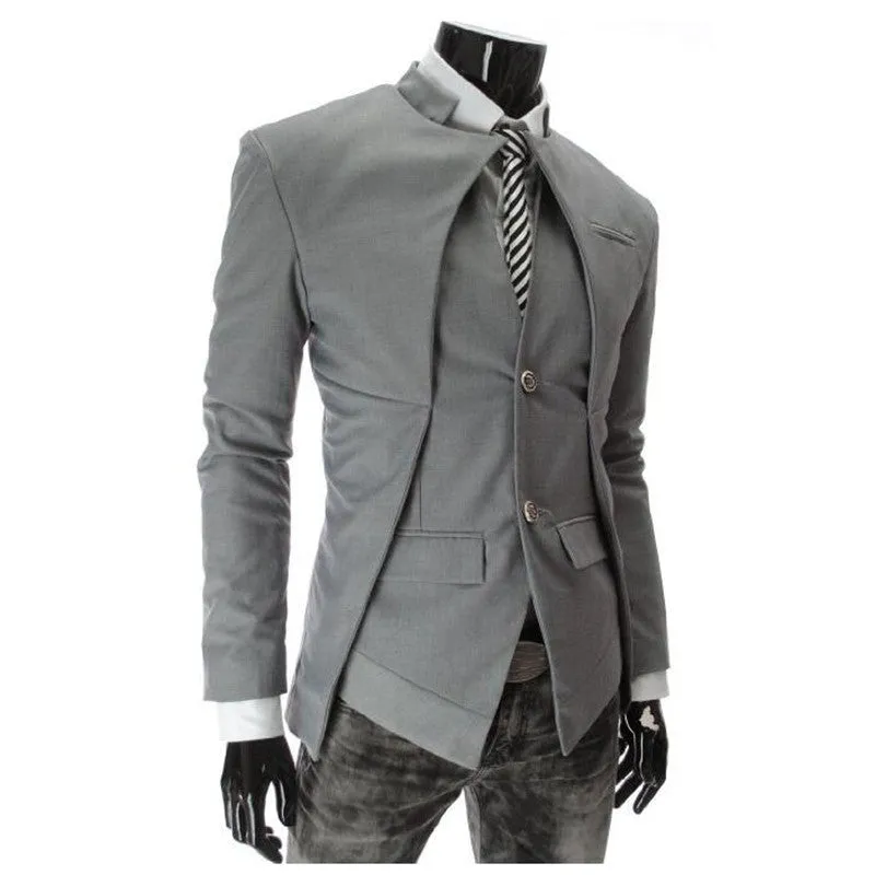 Casual Slim Stylish fit One Button Suit men Blazer Coat Jackets Male Fashion Dress Clothing Plus Size M-XXXL