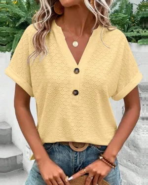 Chelsea - Solid Color V-neck Top
