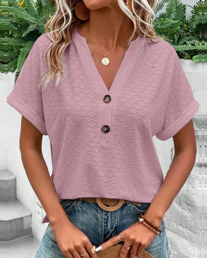 Chelsea - Solid Color V-neck Top