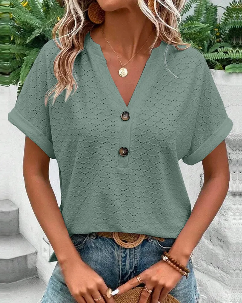 Chelsea - Solid Color V-neck Top