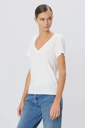 Chloe V Neck Tee - Ivory
