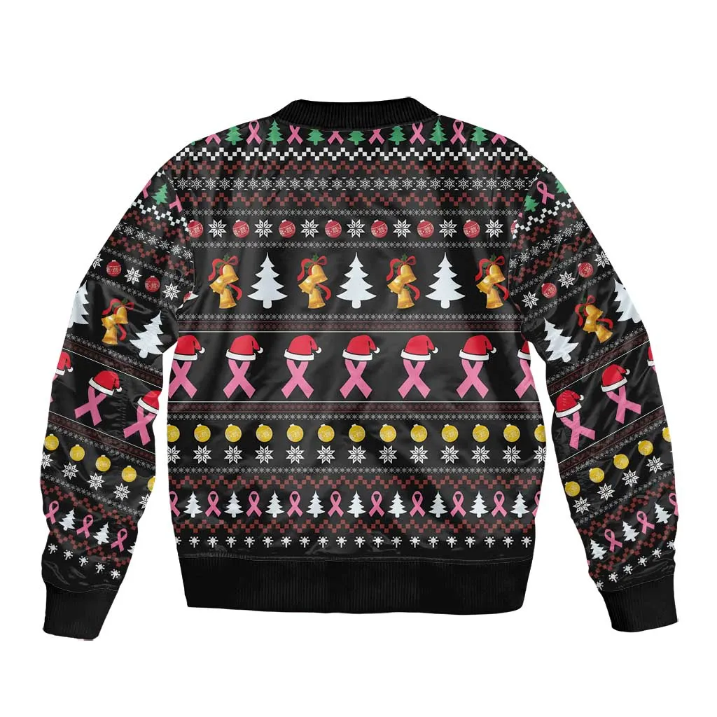 Christmas Tree Breast Cancer Afro Bomber Jacket Survivor African DT03