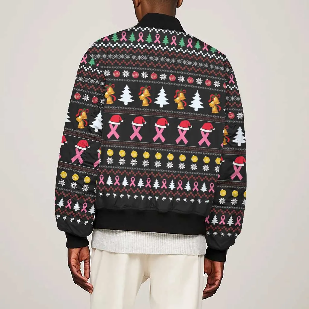 Christmas Tree Breast Cancer Afro Bomber Jacket Survivor African DT03