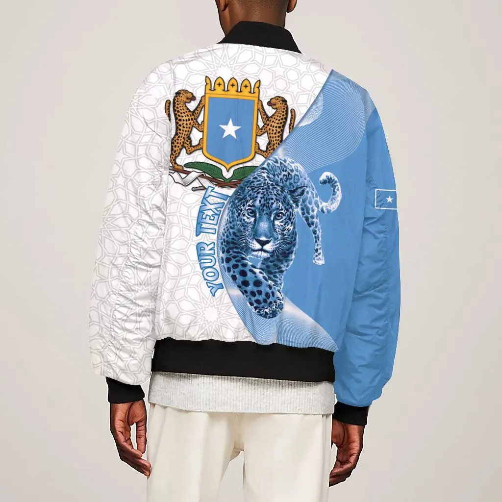Coat of arms of Soomaaliya Bomber Jacket Leopard Skin mix Islamic Pattern LT15