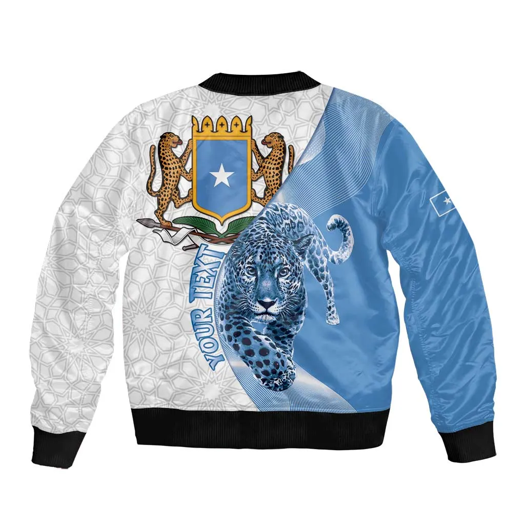 Coat of arms of Soomaaliya Bomber Jacket Leopard Skin mix Islamic Pattern LT15
