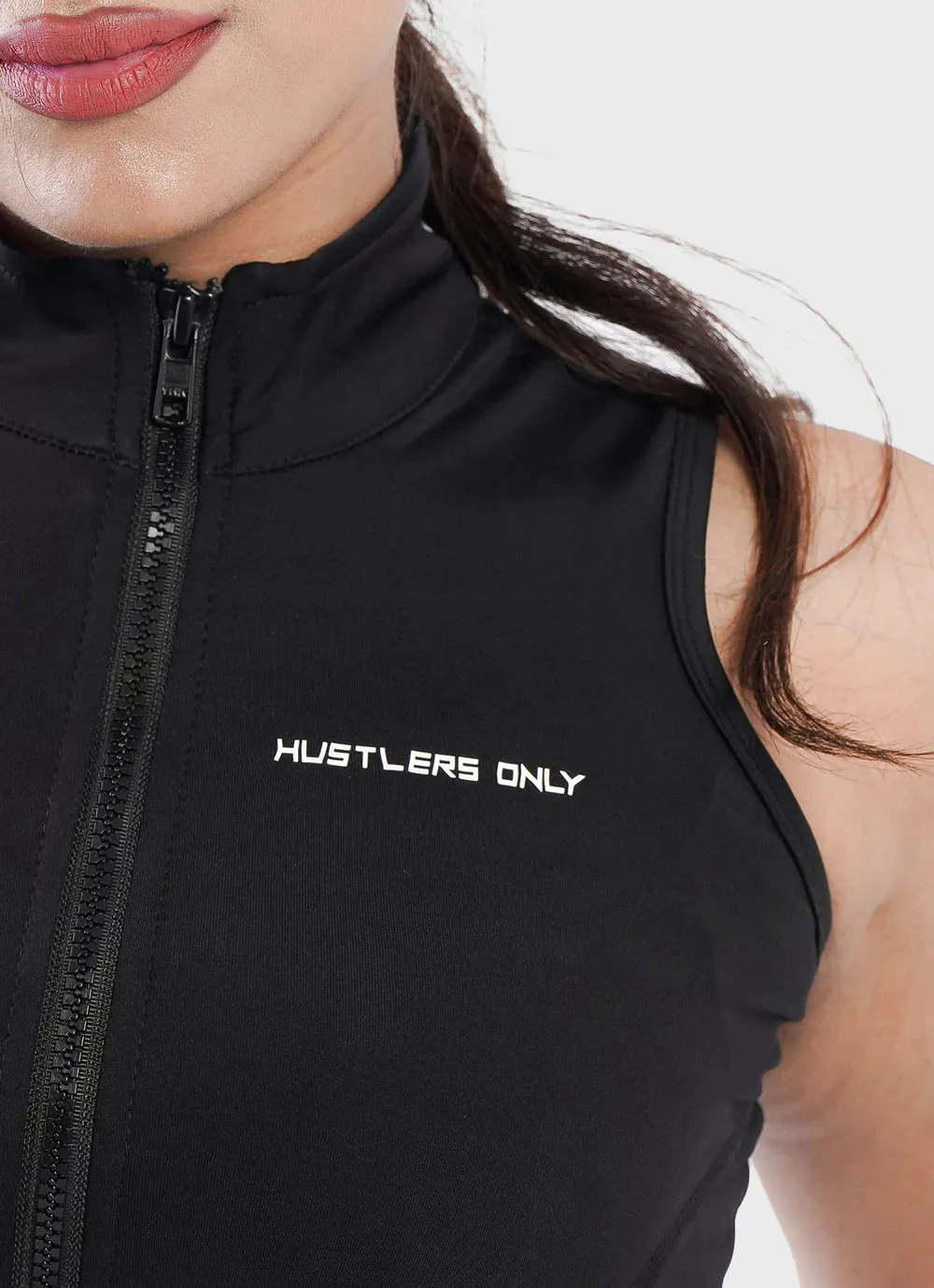 Code Zip Up Vest - Black