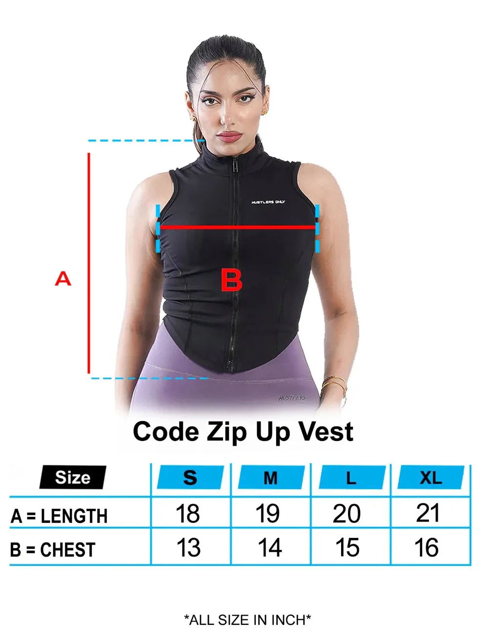 Code Zip Up Vest - Black