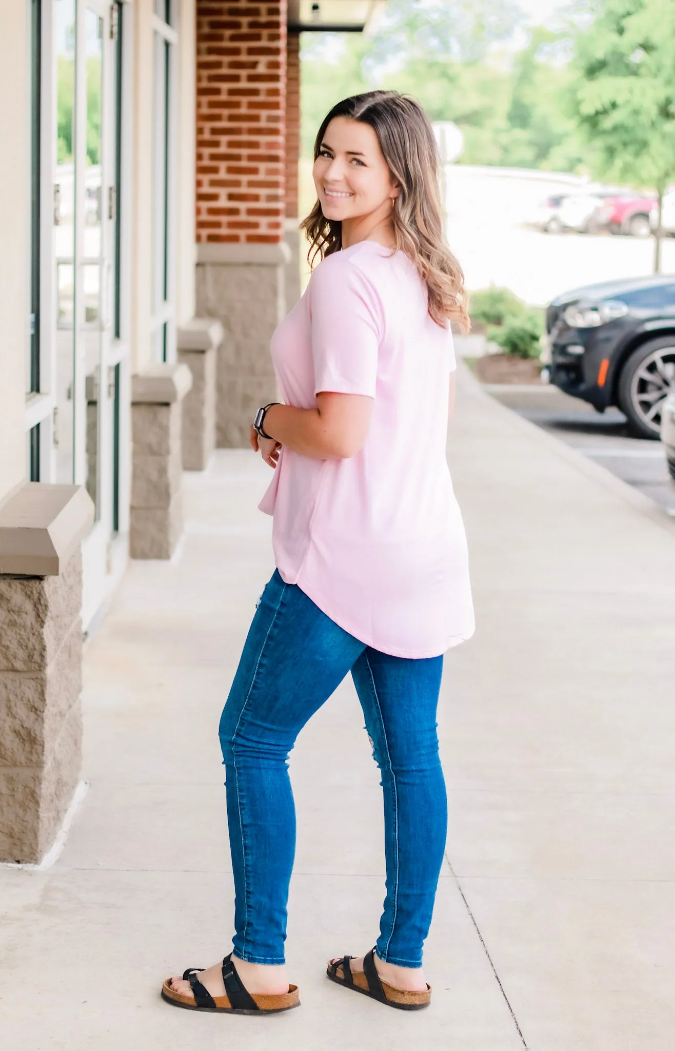 Come to Me Basic Tee in Dusty Pink