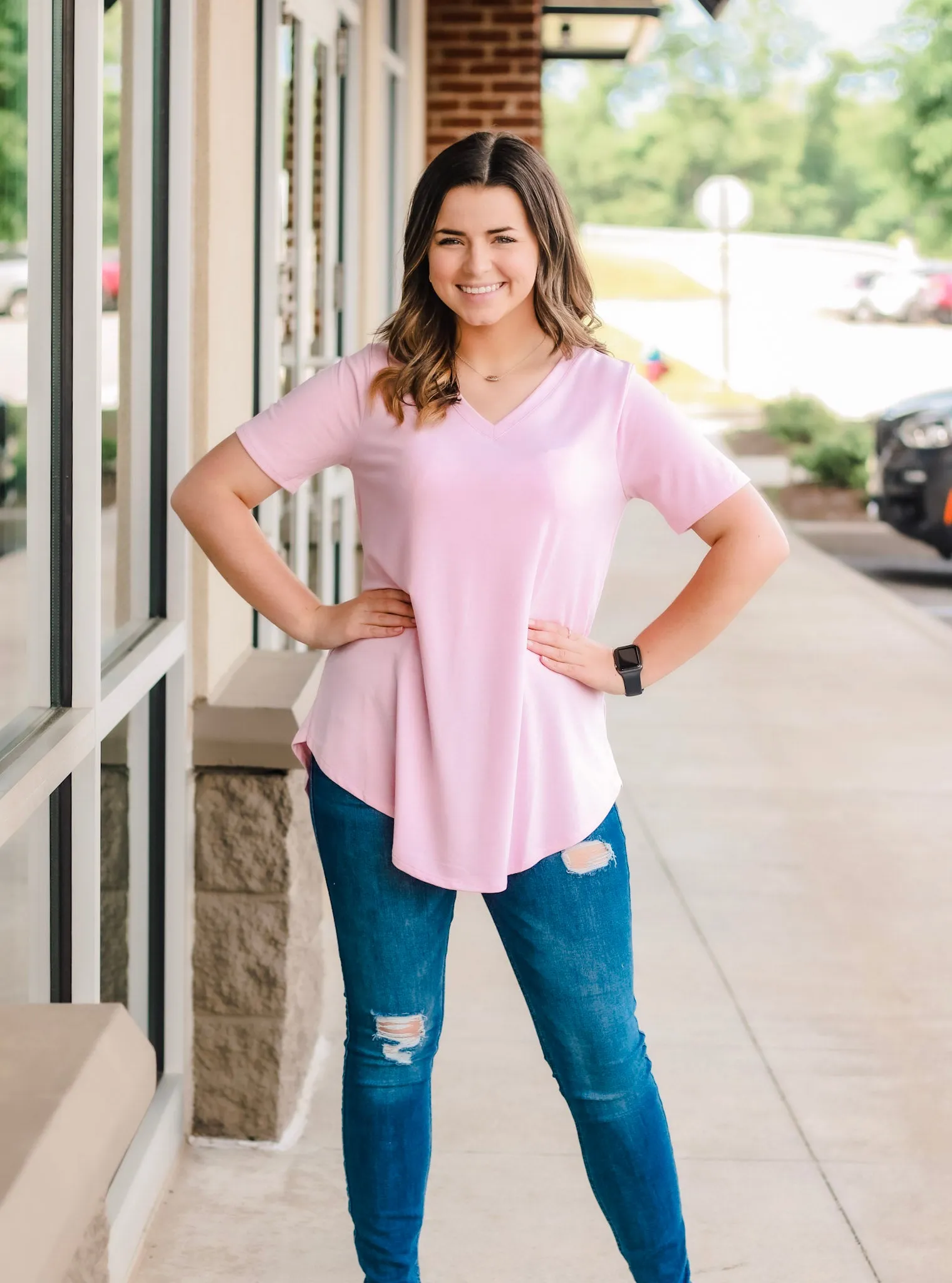 Come to Me Basic Tee in Dusty Pink