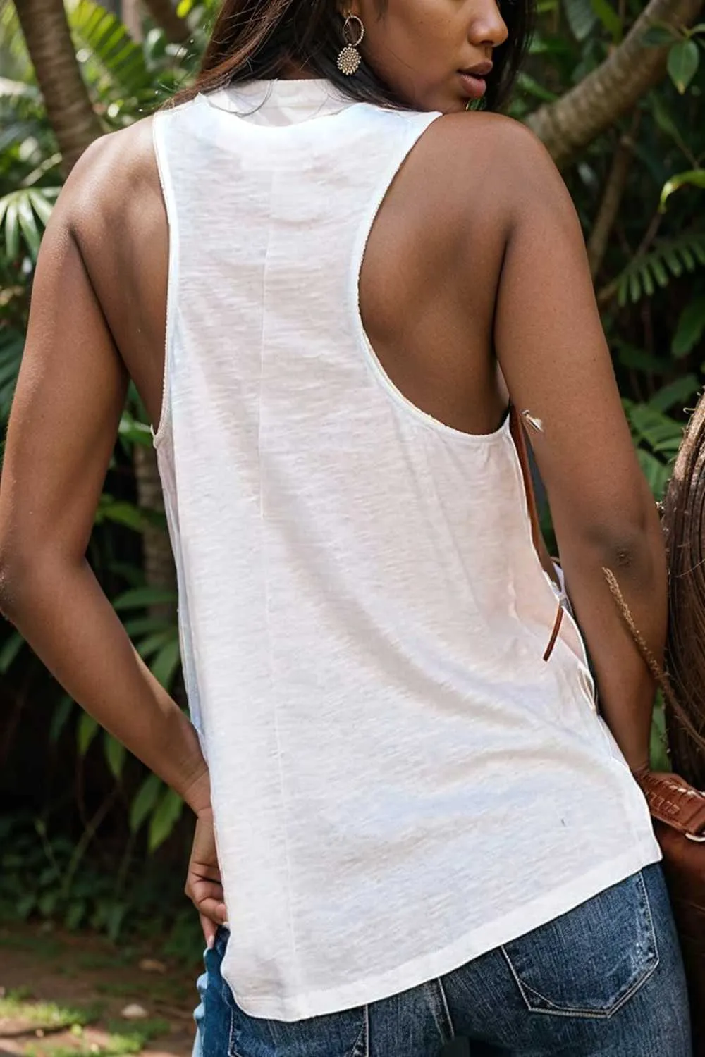 comfort sleeveless v neck tank top in solid colors