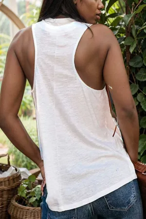 comfort sleeveless v neck tank top in solid colors