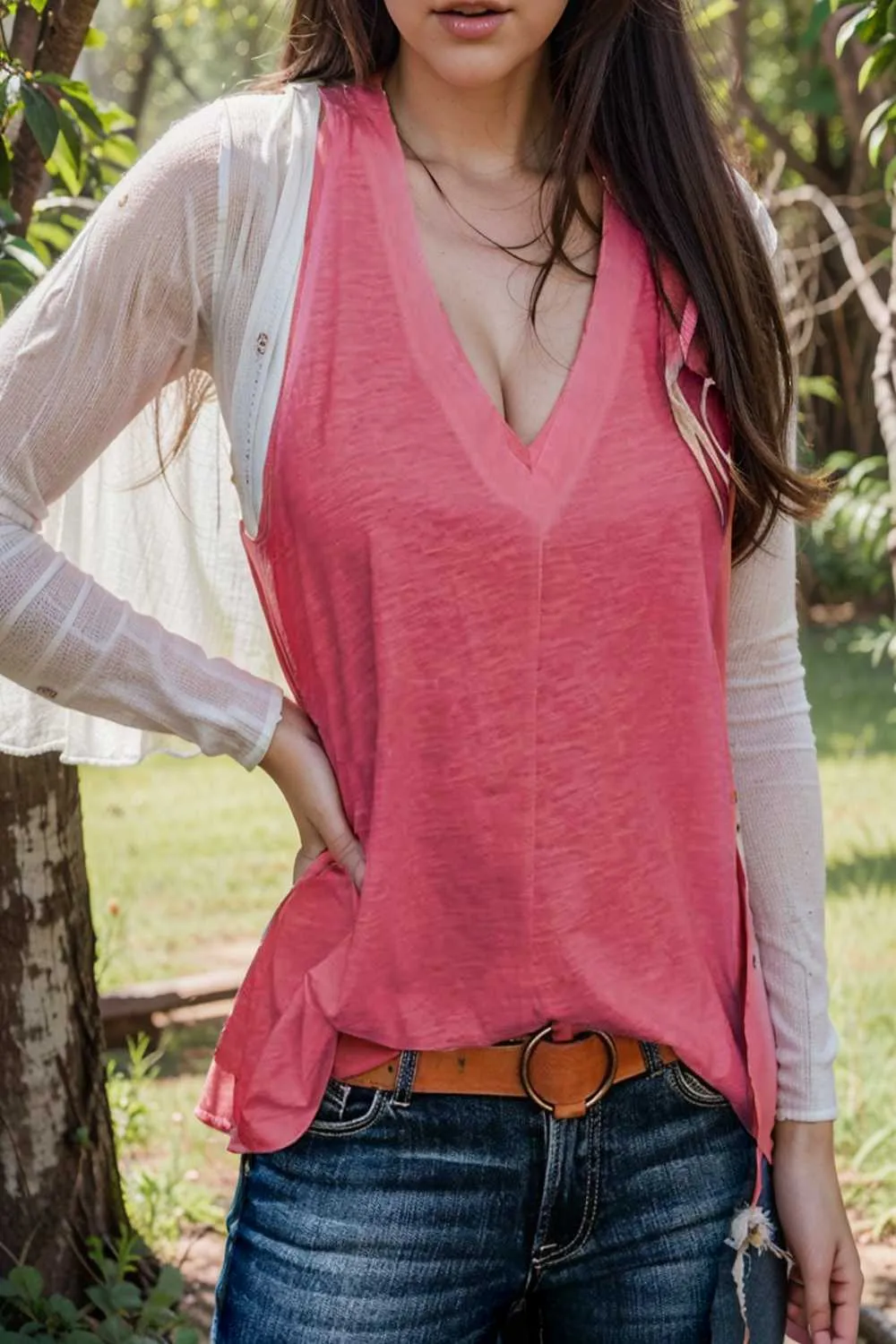 comfort sleeveless v neck tank top in solid colors