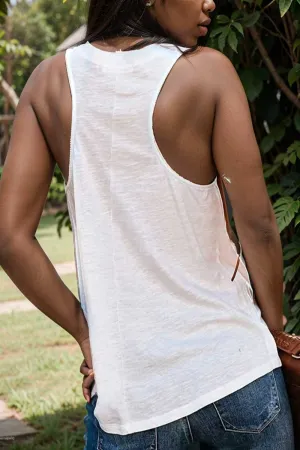 comfort sleeveless v neck tank top in solid colors