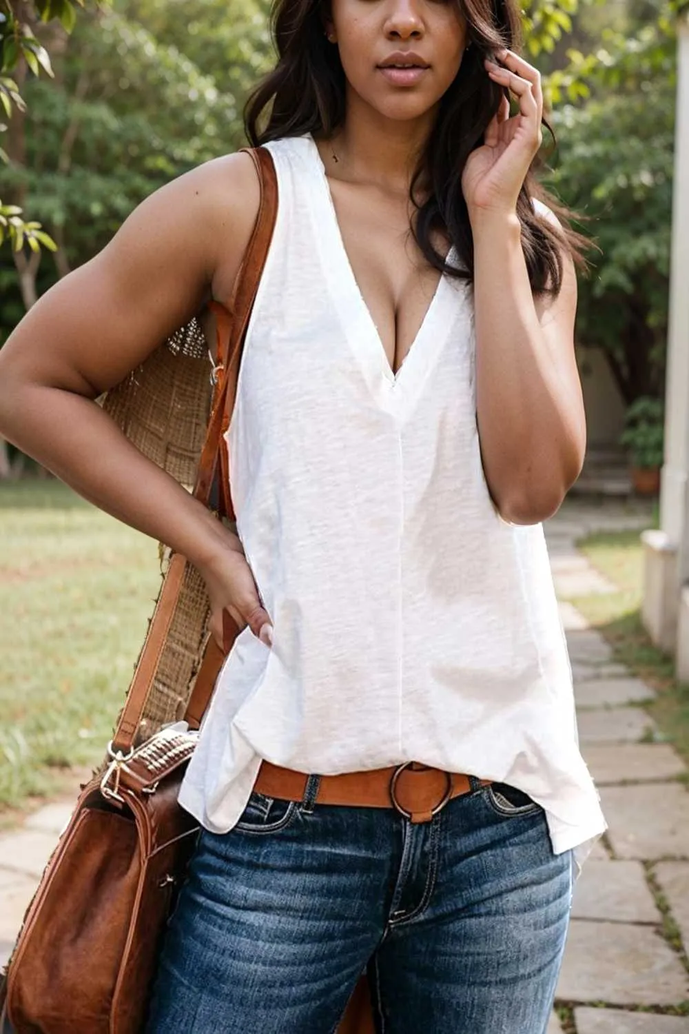 comfort sleeveless v neck tank top in solid colors