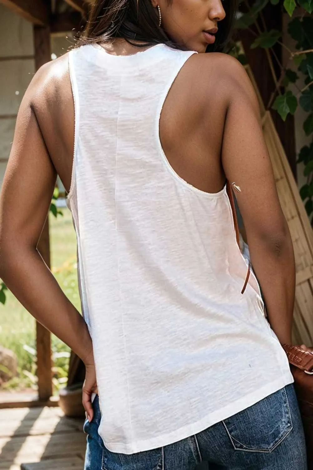 comfort sleeveless v neck tank top in solid colors