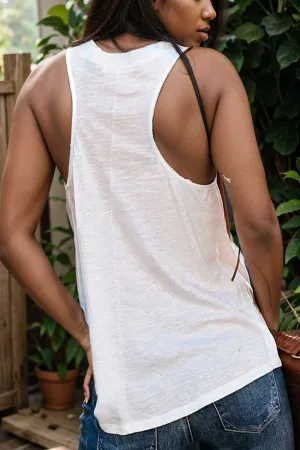 comfort sleeveless v neck tank top in solid colors