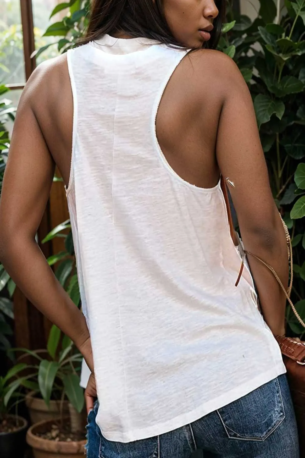 comfort sleeveless v neck tank top in solid colors