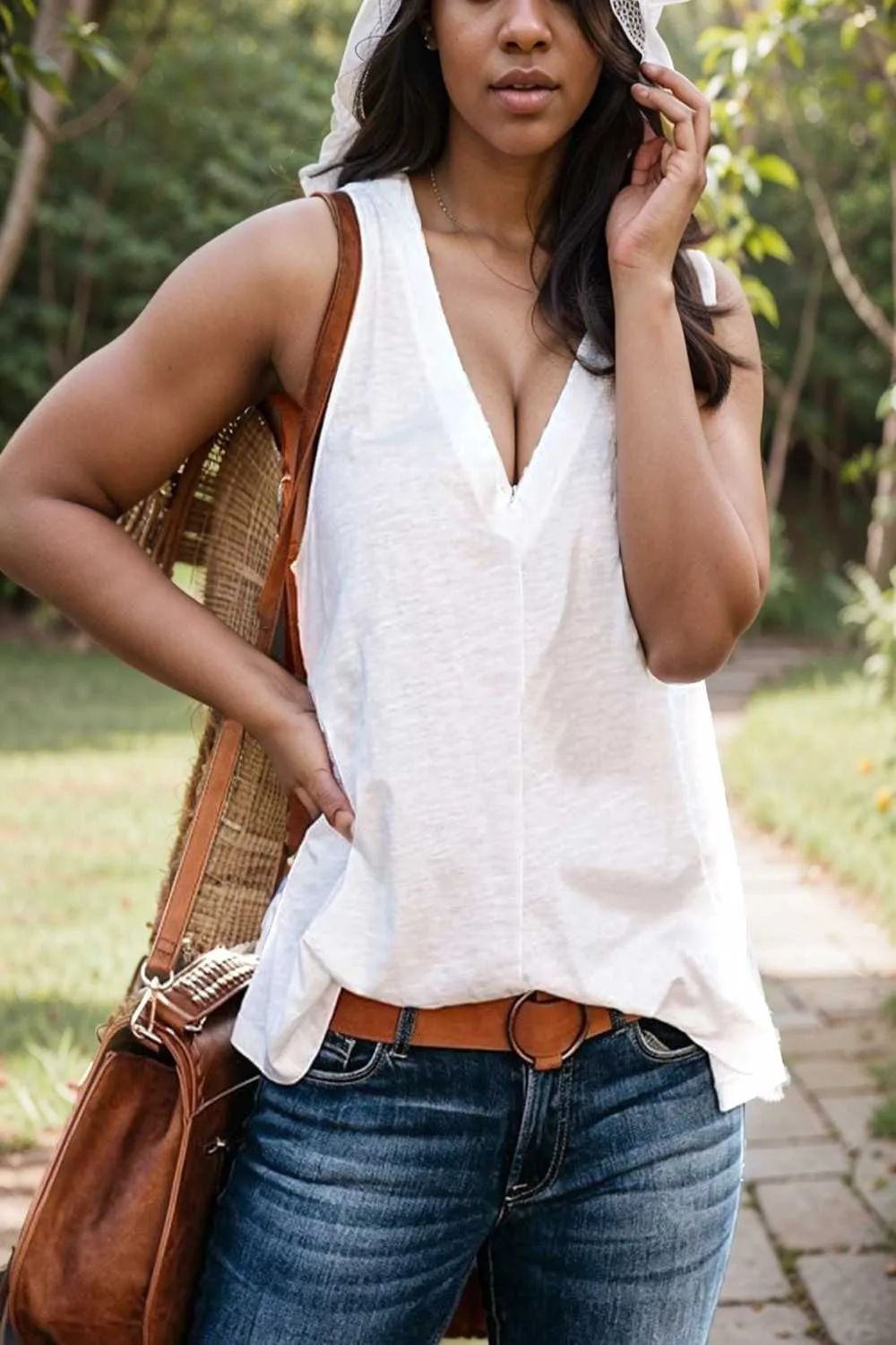 comfort sleeveless v neck tank top in solid colors