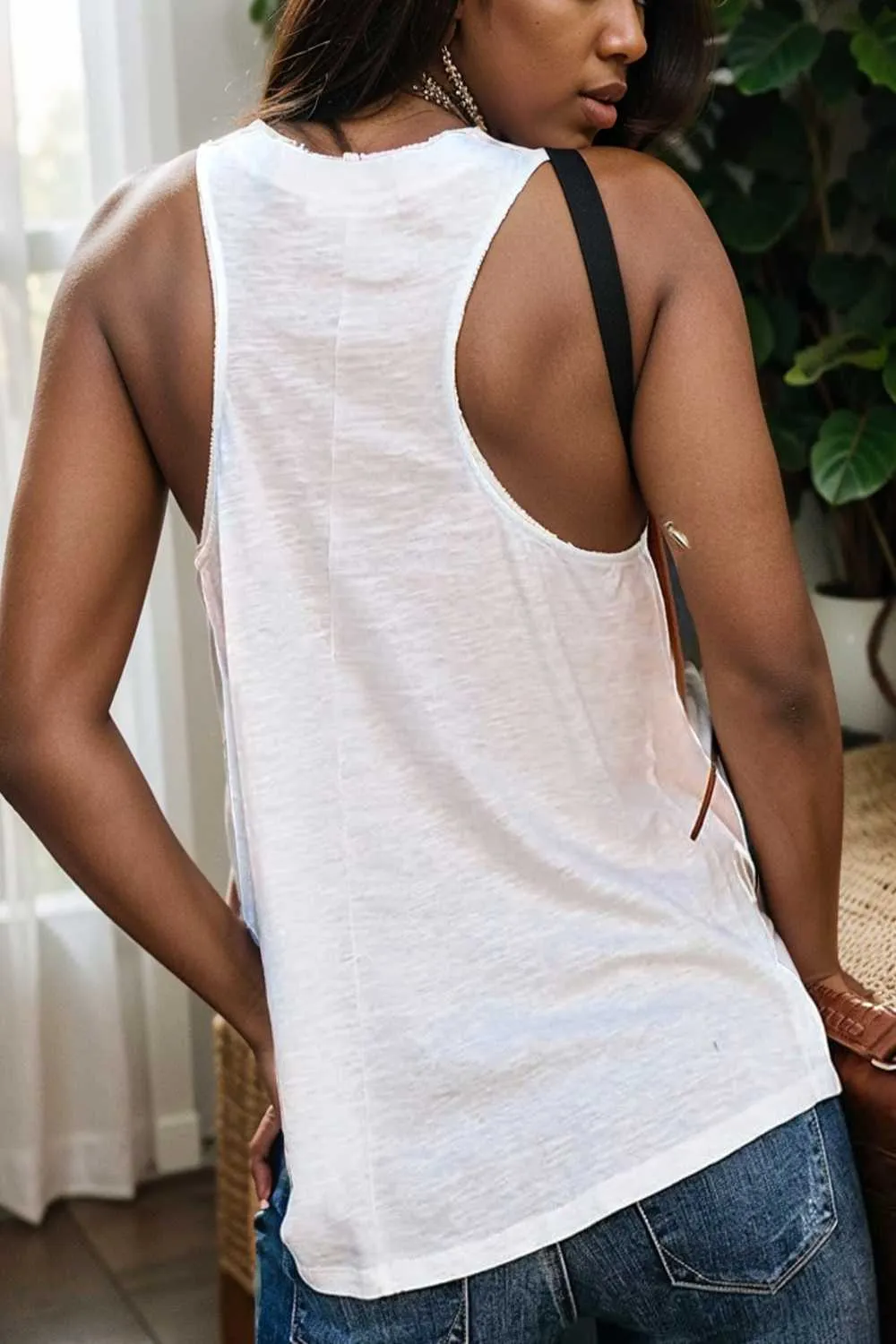 comfort sleeveless v neck tank top in solid colors