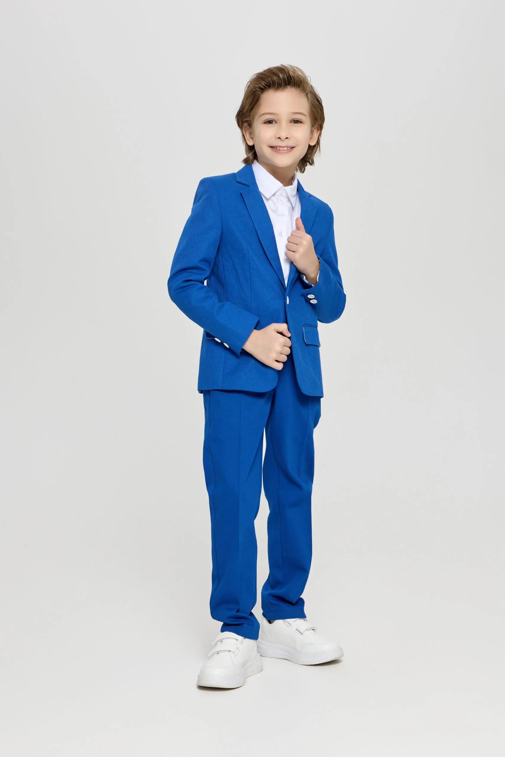 Contrast Button Blazer and Pant Set