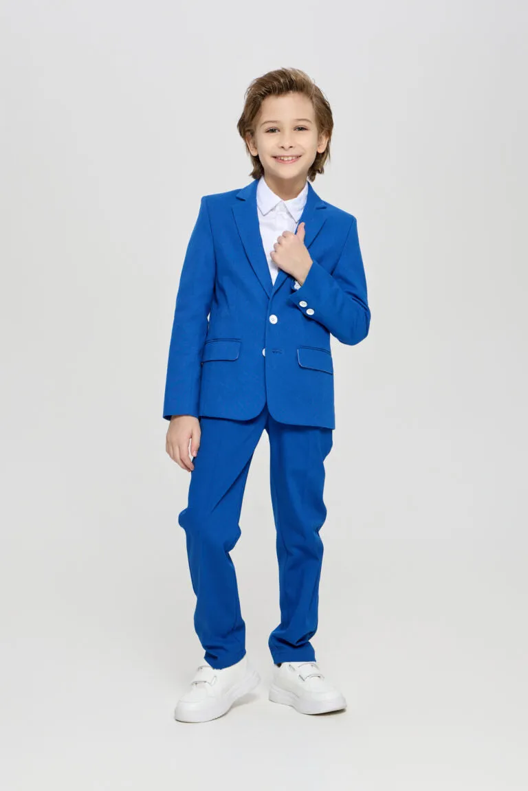 Contrast Button Blazer and Pant Set