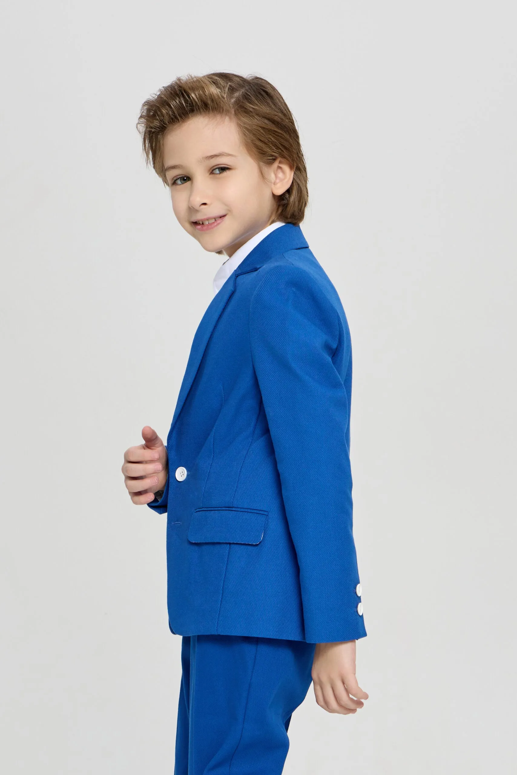 Contrast Button Blazer and Pant Set
