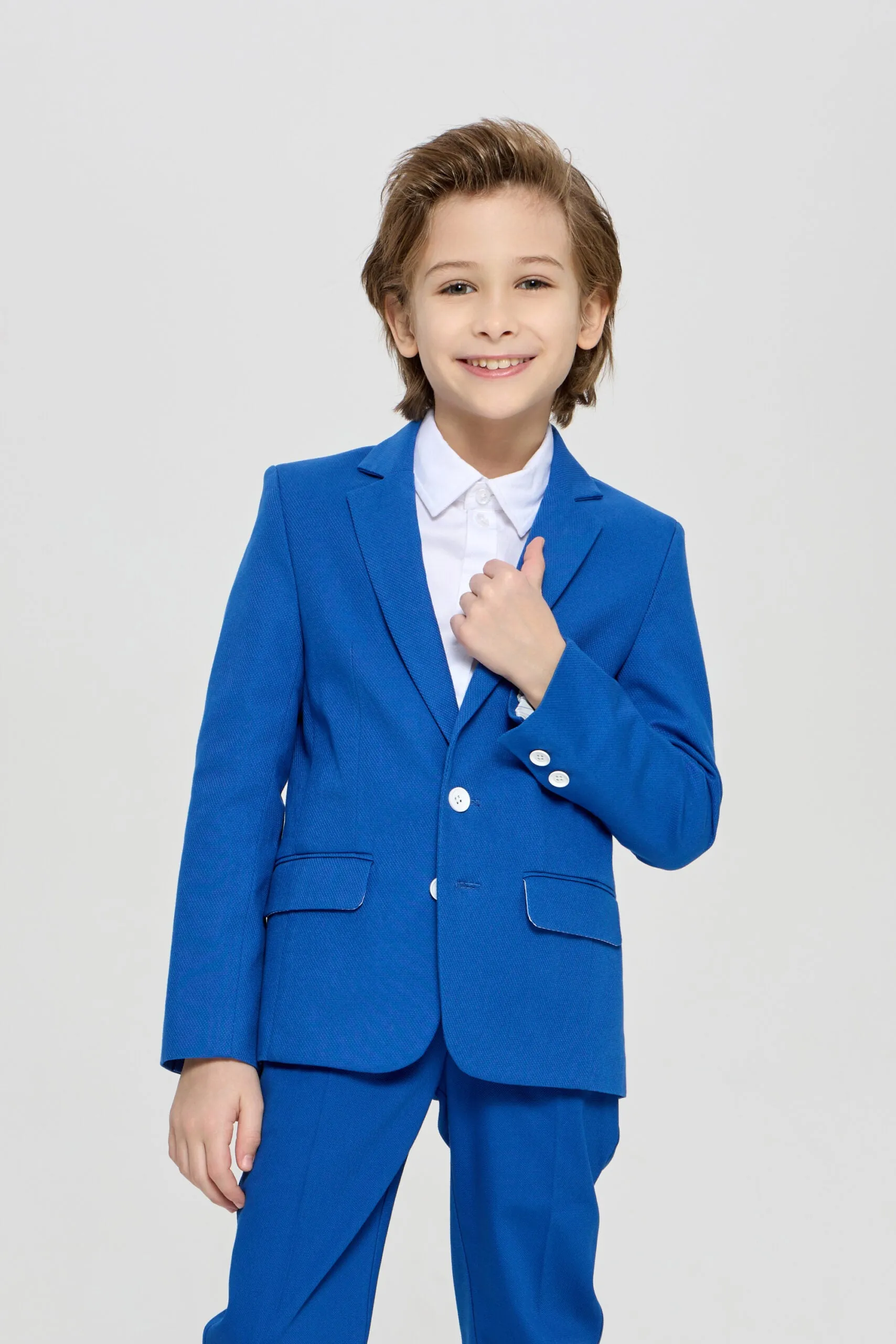 Contrast Button Blazer and Pant Set