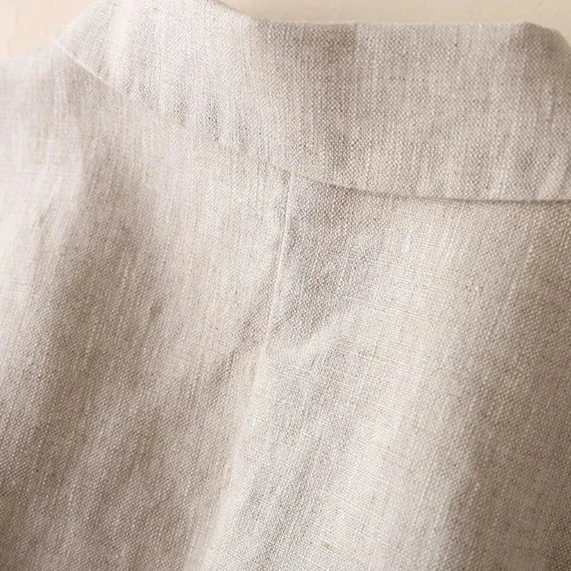 Cotton and Linen Small Suit Women Blazer 2022 Summer Korean Fashion Thin Coat Three-quarter Sleeve Casual Blazers Jacket