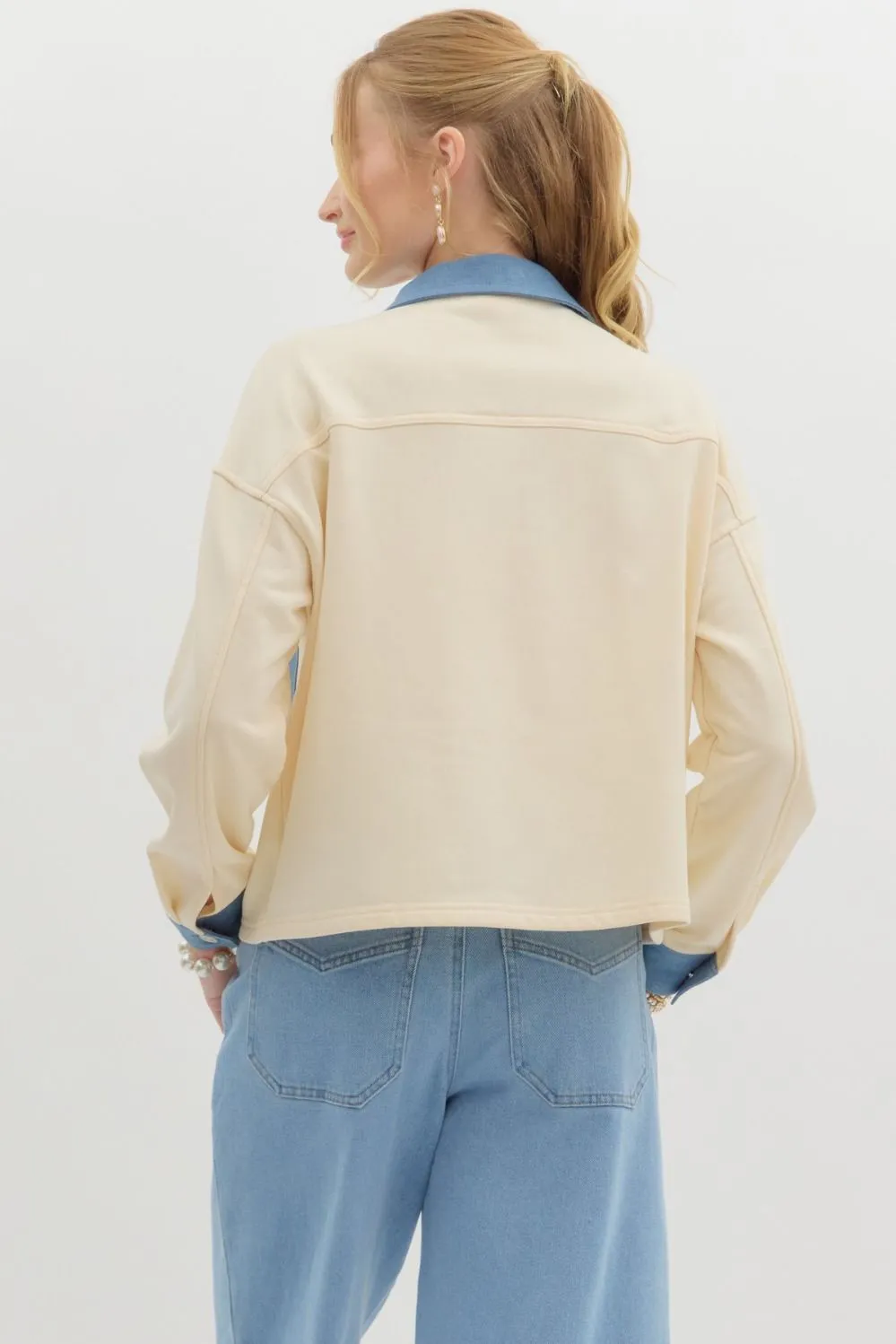 Cream & Denim Shacket