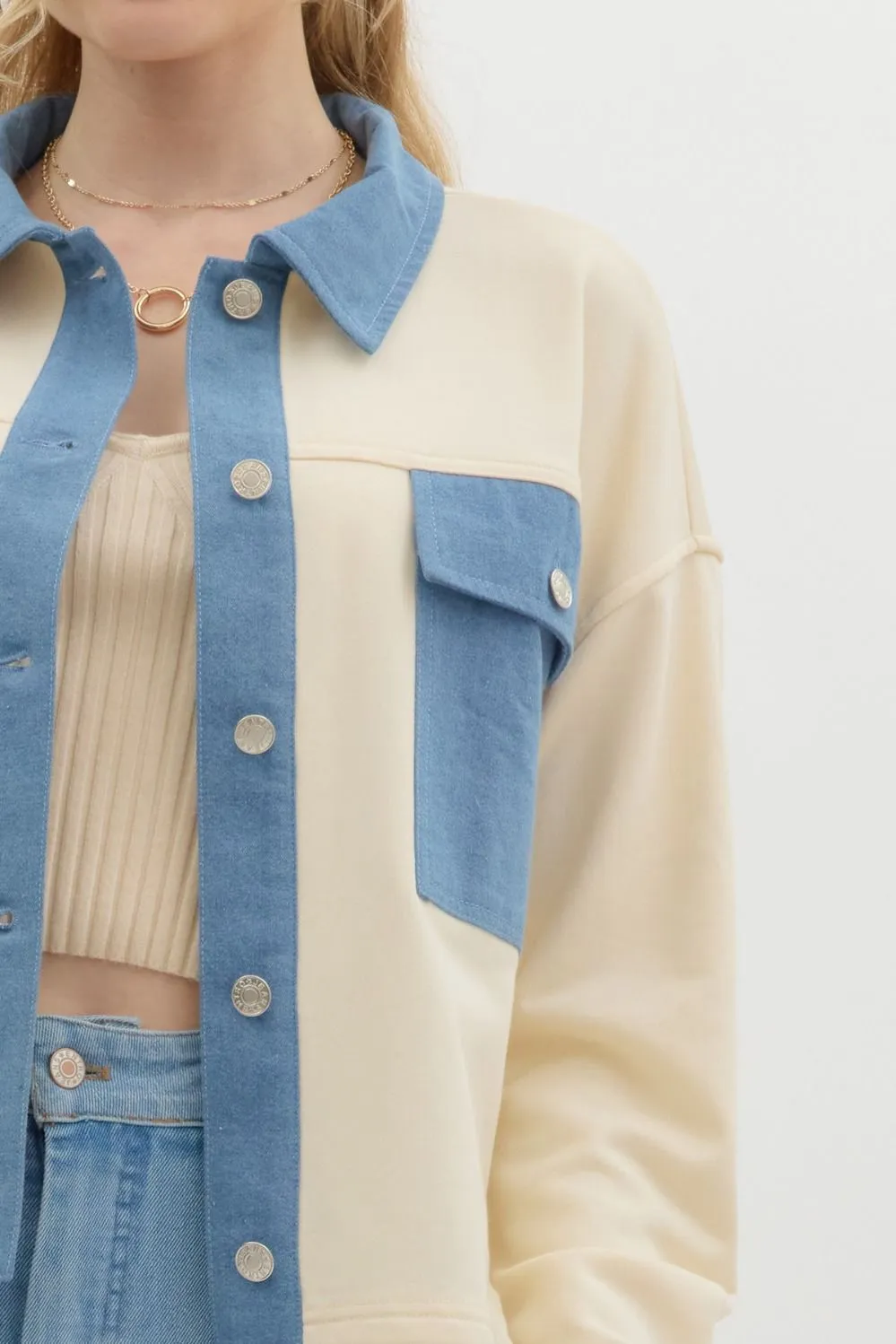 Cream & Denim Shacket