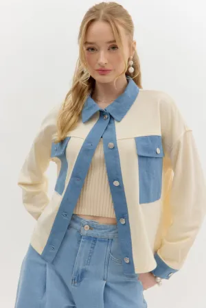 Cream & Denim Shacket
