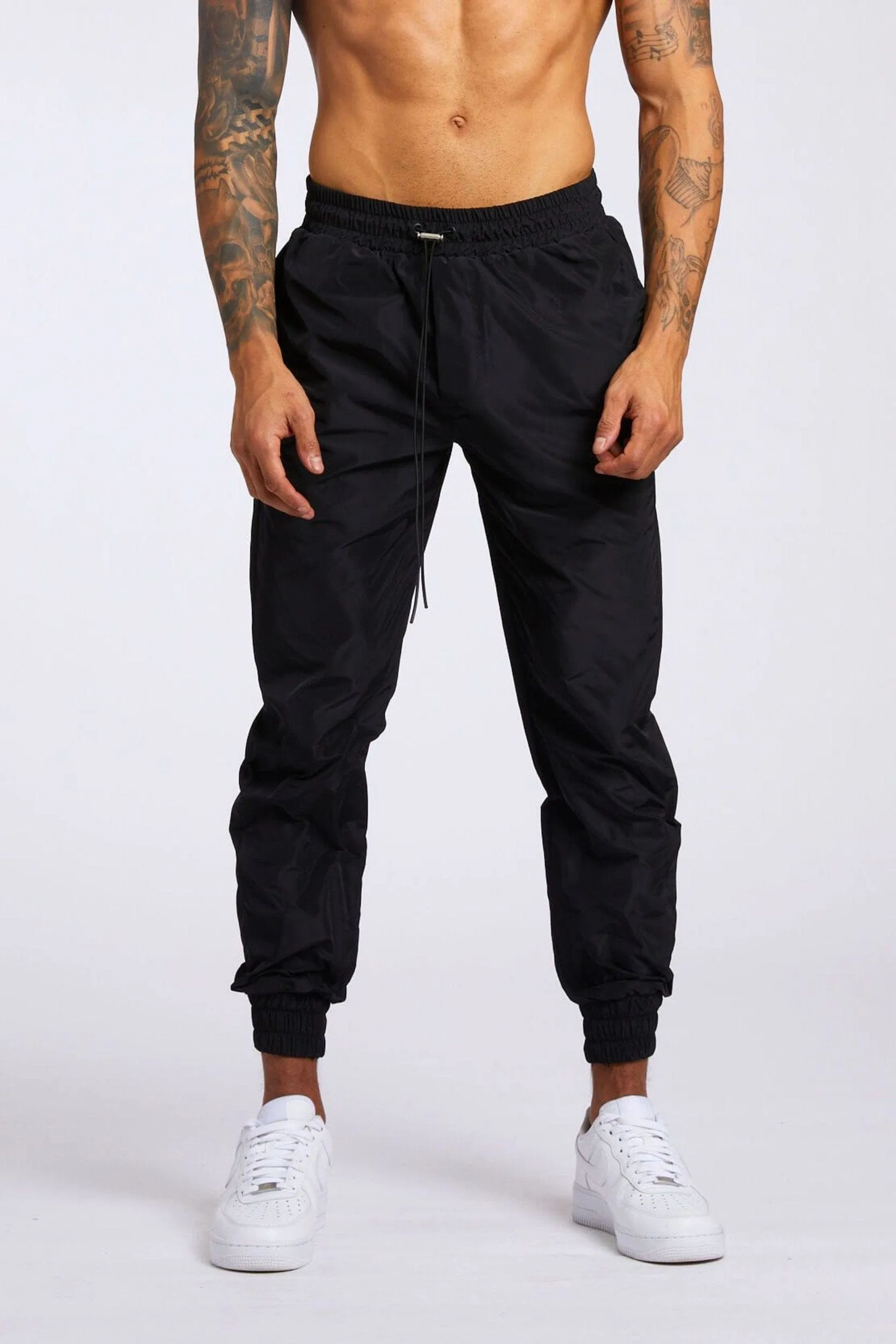 CRINKLE NYLON FIELD PANTS - BLACK