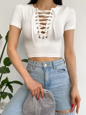 Criss Cross Basic Crop Tops