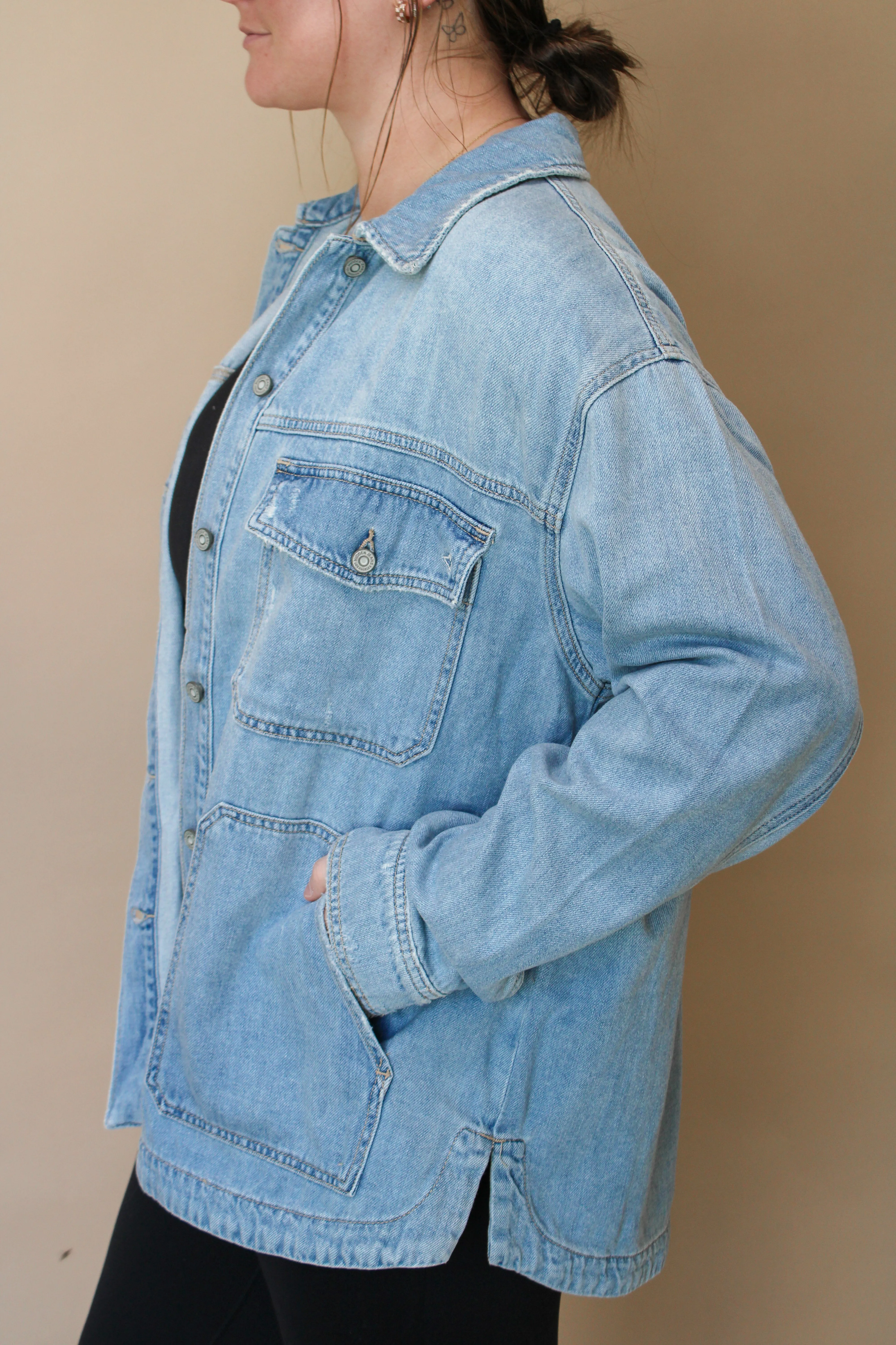 CRISTIAN LIGHT WASH OVERSIZED JACKET