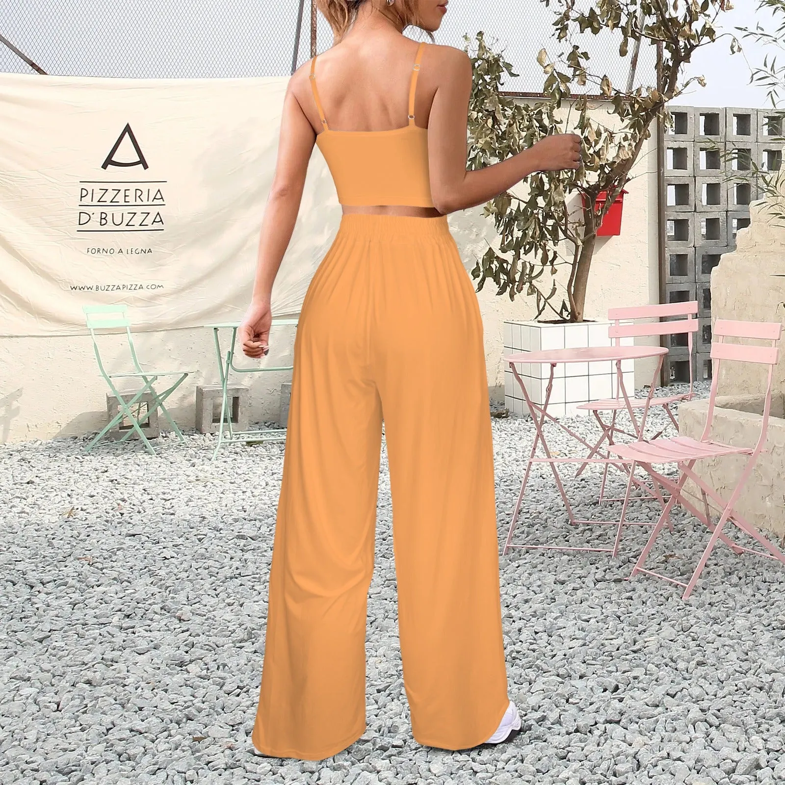 Crop Cami Top & Wide Leg Pants Set