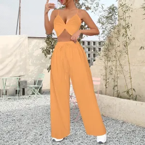 Crop Cami Top & Wide Leg Pants Set