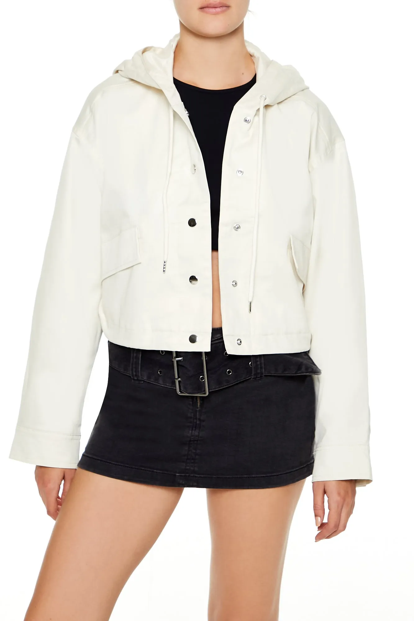 Cropped Bomber Jacket - Cream