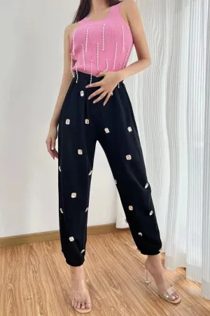Crystal Embellished Jogger Pants