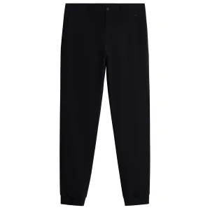 Cuff Double Weave Stretch Joggers Pants Black