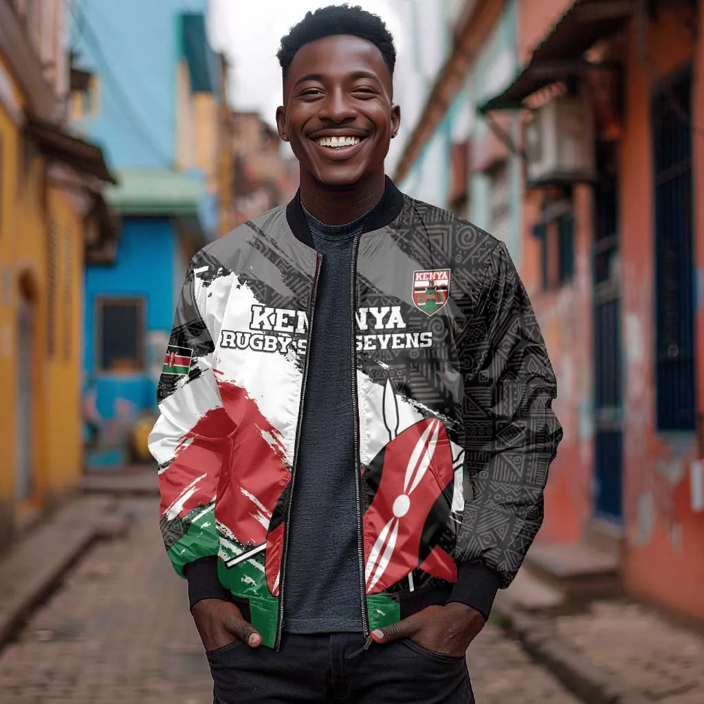 Custom Afro Kenya Bomber Jacket Rugby Sevens - African Pattern LT15