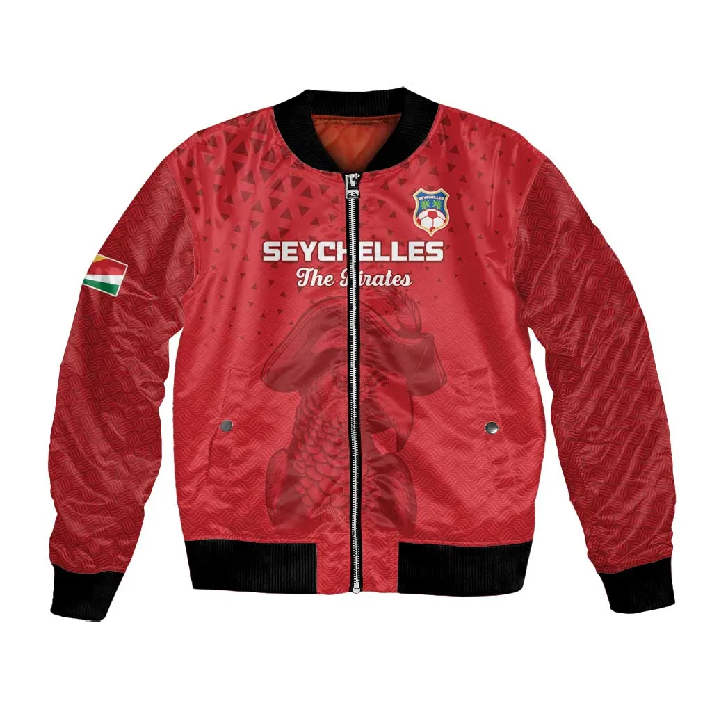 Custom Afro Seychelles Football Bomber Jacket Pirate Parrot LT15