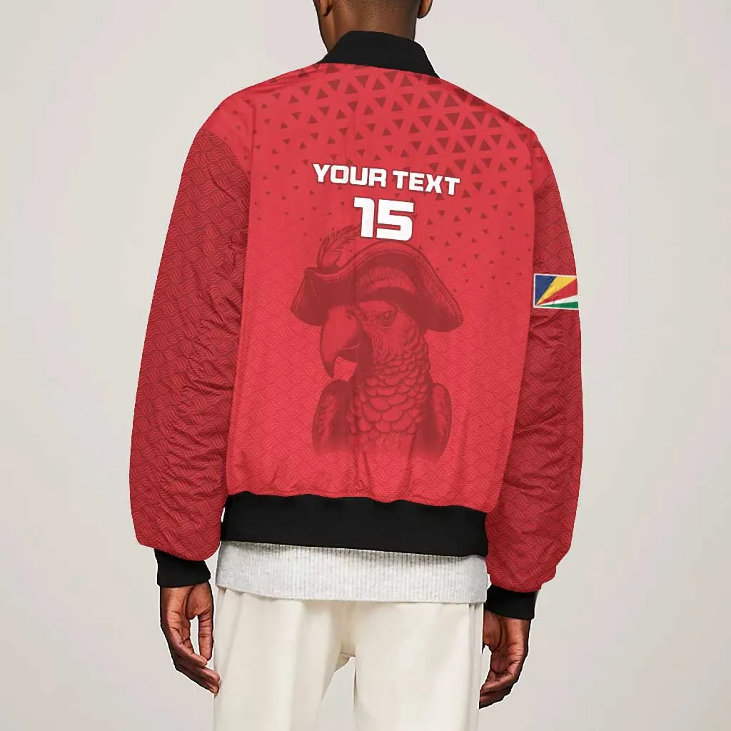 Custom Afro Seychelles Football Bomber Jacket Pirate Parrot LT15