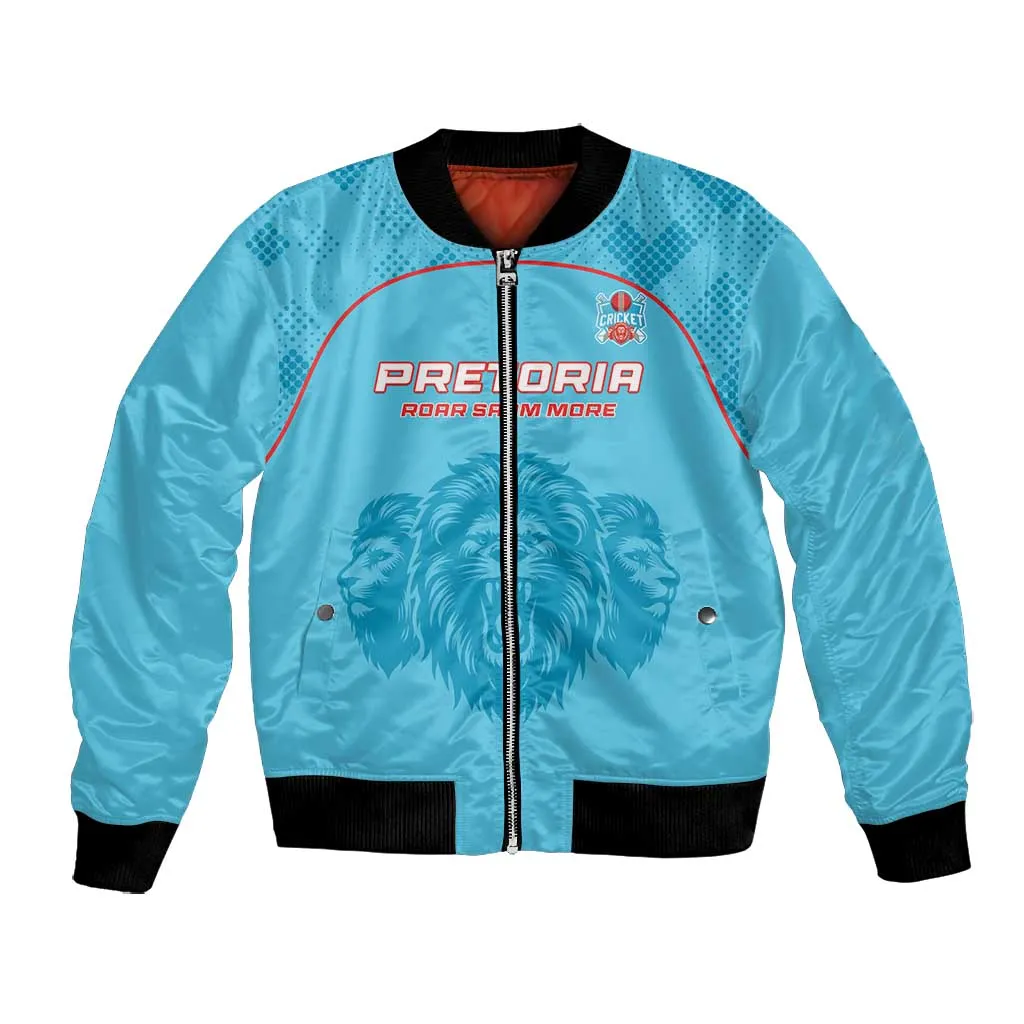 Custom Afro South Africa Cricket Bomber Jacket Roar Saam More - This Is Pretoria LT15