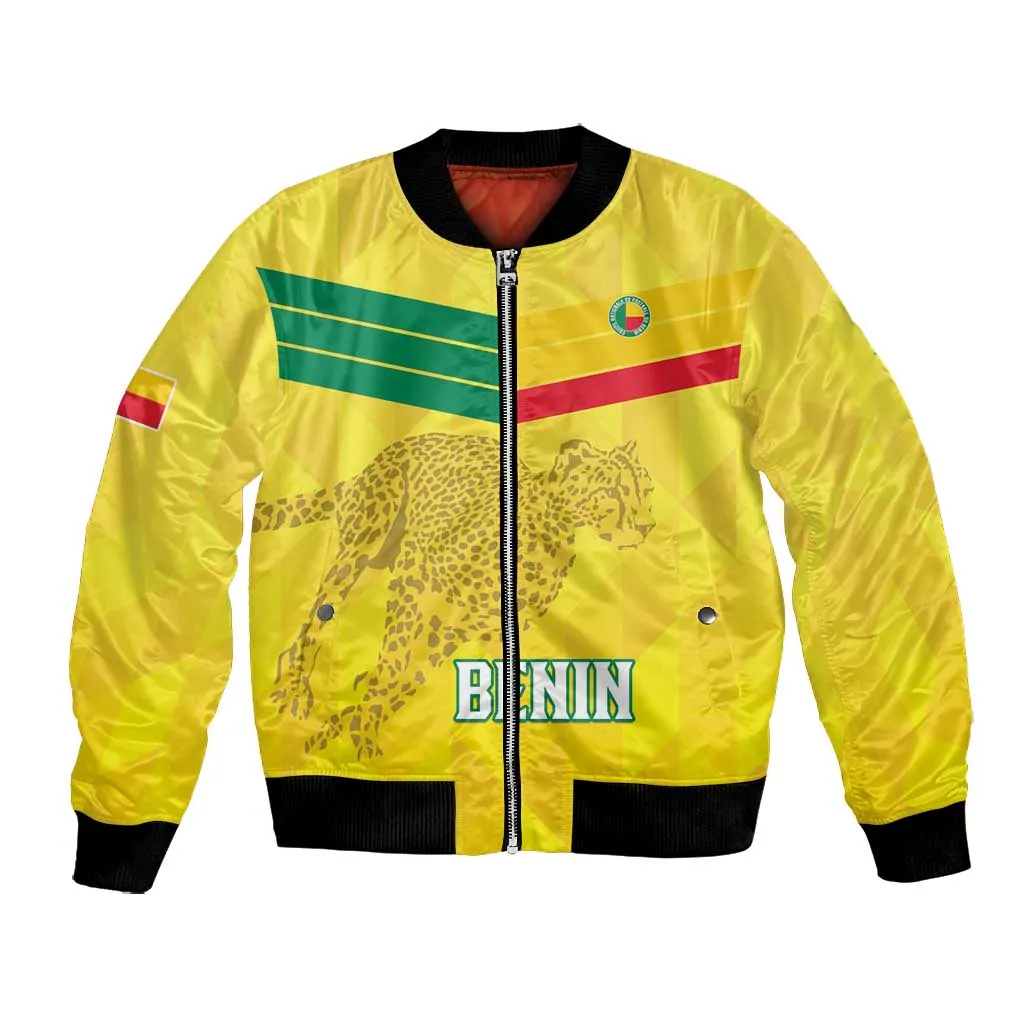Custom Benin Football Bomber Jacket Go Les Guepards LT15