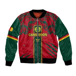 Custom Cameroon Football Bomber Jacket 2024 African Nations Go Champions Lion Style LT14